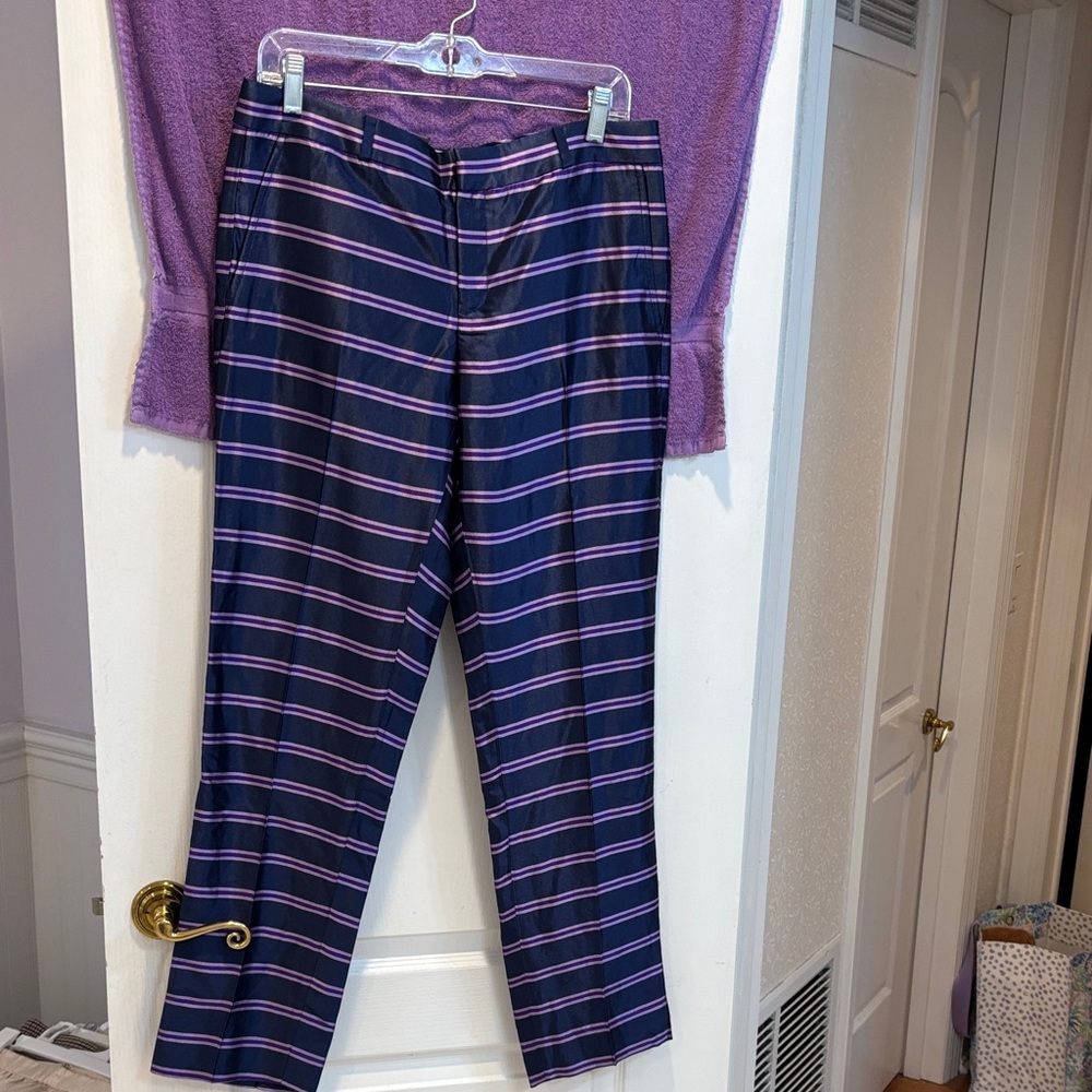 NWT Banana Republic Purple Striped Ryan Pants
